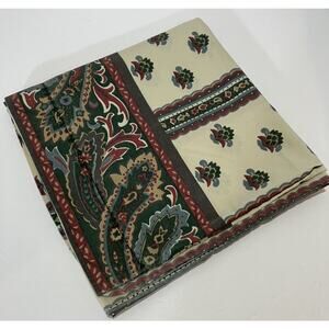 King Pillowcase Rectangle Beige Green Floral Paisley Blend Stevens Vintage